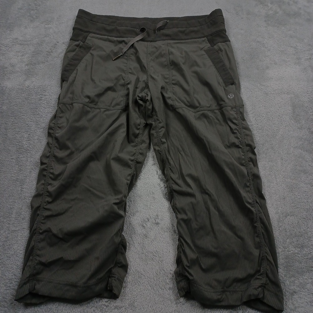 Lululemon Pants Womens 8 Green Cropped Drawstring Preppy Casual